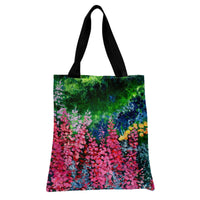 Flower Garden Tote Bag | Impressionist Pink Floral Painting Art | Premium Composite Twill Fabric | Aesthetic Gift for Garden Lovers
