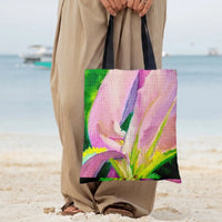 Calla Lily Tote Bag | Pink Floral Oil Painting Art Print | Premium Twill Diamond-Grid Texture | Aesthetic Gift for Flower Lovers