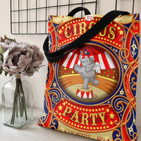 Circus Elephant Tote Bag | Vintage Carnival Poster Art with Big Top Tent | Premium Twill Diamond-Grid Fabric | Unique Gift for Circus and Carnival Lovers