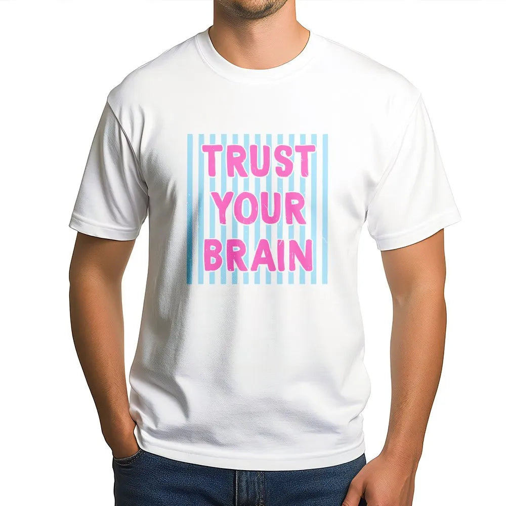 Teacher Testing Day Shirt | Trust Your Brain Retro Graphic | Soft Cotton Tee | Matching State Testing Team Gift