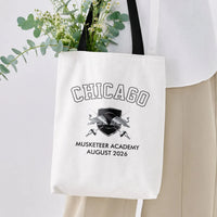 Chicago Musketeer Academy Tote Bag | Vintage Athletic Crest Design | Premium Twill Shopping Bag | Gift for Chicago Locals and Alumni