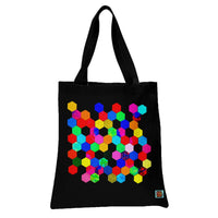 Colorful Hexagon Tote Bag | Vibrant Geometric Pattern Design | Premium Twill Fabric | Gift for Art Lovers