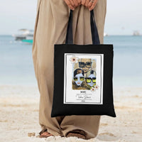 NYC Fashion District Tote Bag | Chic Women in Sunglasses Watercolor Art | Premium Composite Twill Fabric | Trendy Gift for Fashion Lovers