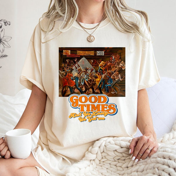 Retro T-Shirt – 1974 Good Times 70s Disco Party Graphic T-Shirt With Have Fun Slogan, Loose Fit Casual Made In Usa, Back To S