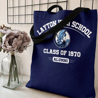 Layton High School Alumni Tote Bag | Class of 1970 Reunion Design | Premium Twill Diamond-Grid Fabric | Gift for School Alumni