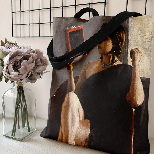 Tote Bag | Premium Twill Fabric with Diamond-Grid Texture | Lightweight Spacious Bag | Gift for Modern Professionals