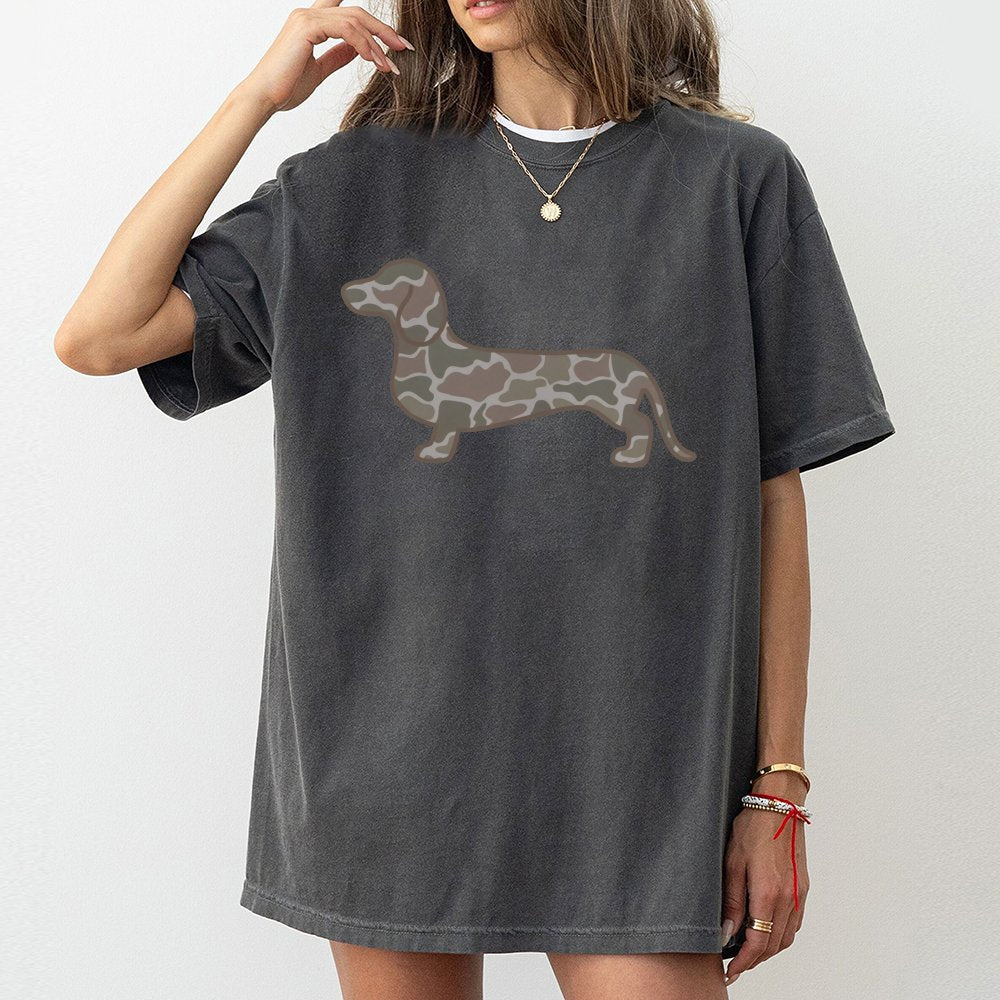 Dachshund Duck Camo T-Shirt, Duck Camo Wiener Dog, Duck Camo Doxie, Doxie Lover T-Shirt, Dachshund Mom Dad T-Shirt