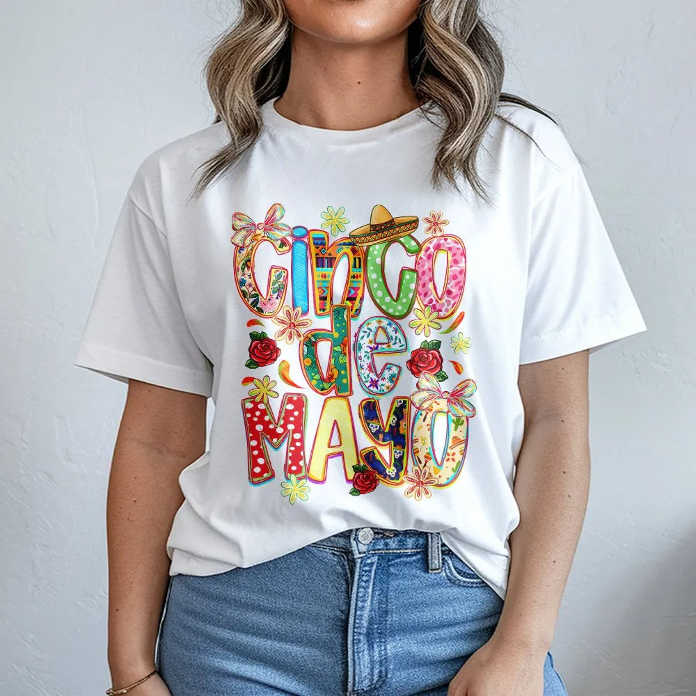 Cinco De Mayo Sweatshirt | Colorful Coquette Bow Fiesta Graphic | Soft Cotton Blend | Women's Mexican Holiday Party Gift