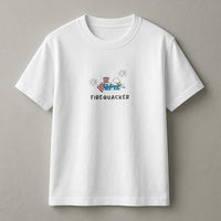 Firequacker Sweatshirt | Funny Patriotic Goose Graphic Crewneck | Soft Cotton Blend | 4th of July USA Holiday Gift