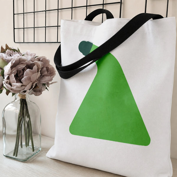Green Pear Tote Bag | Minimalist Abstract Fruit Art on Canvas | Premium Twill Diamond-Grid Texture | Aesthetic Gift for Art L
