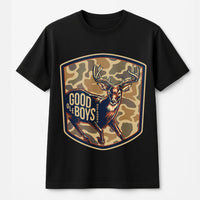 Good Ole Boys Outdoors T-Shirt, Buck Deer Camo Graphic T-Shirt, Country Lifestyle Apparel, Rustic Nature Design T-Shirt