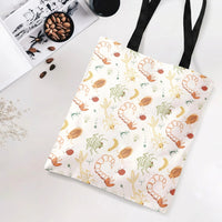 Insect Bug Pattern Tote Bag | Whimsical Beetle Spider Shrimp Illustration | Premium Twill Diamond-Grid Fabric | Unique Gift for Entomology Lovers