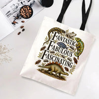Fantastic Fabulous Fascinating Tote Bag | Vintage Reptile Dinosaur & Bug Natural History Illustration | Premium Twill Fabric | Gift for Nature Lovers