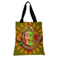 Shiva Parvati Tote Bag | Kerala Mural Ardhanarishvara Hindu Deity Art | Premium Twill Fabric | Spiritual Gift for Hindu Art Lover