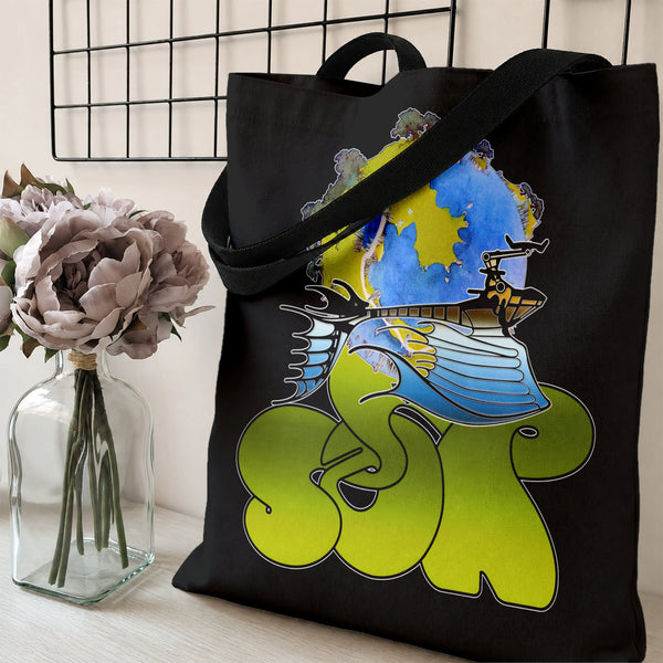Viking Ship Globe Tote Bag | Colorful Explorer Longship Art | Premium Structured Twill Bag | Gift for Adventure Travelers