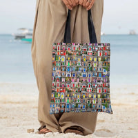 Dublin Doors Tote Bag | Colorful Georgian Doorways Photo Collage | Premium Twill Diamond-Grid Texture | Gift for Ireland Travel Lovers