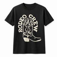 Rodeo Crew T-Shirt | Western Cowboy Boot Graphic | Cozy Cotton Blend | Matching Family First Birthday Gift