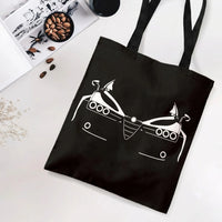 Bowling Tote Bag | Minimalist One-Line Bowlers Abstract Art | Premium Twill Fabric | Gift for Bowling Enthusiast