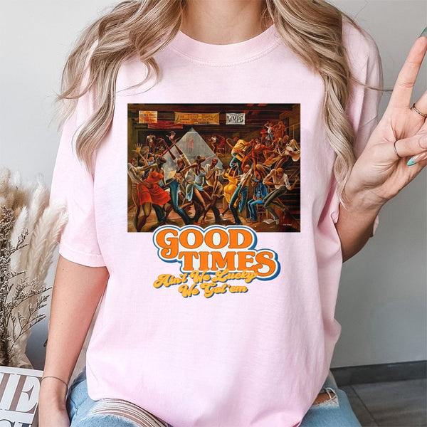 Retro T-Shirt – 1974 Good Times 70s Disco Party Graphic T-Shirt With Have Fun Slogan, Loose Fit Casual Made In Usa, Back To S