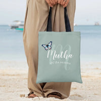 Butterfly Tote Bag | Mutha Of Tha Summa Typography Design | Premium Composite Twill Fabric | Gift for Moms and Summer Lovers
