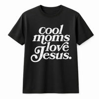 Cool Moms Love Jesus Sweatshirt | Retro Distressed Faith Graphic | Soft Cotton Blend Pullover | Christian Mom Gift
