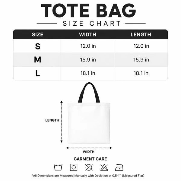 Kansas State Undead Mascot Tote Bag - Size Chart