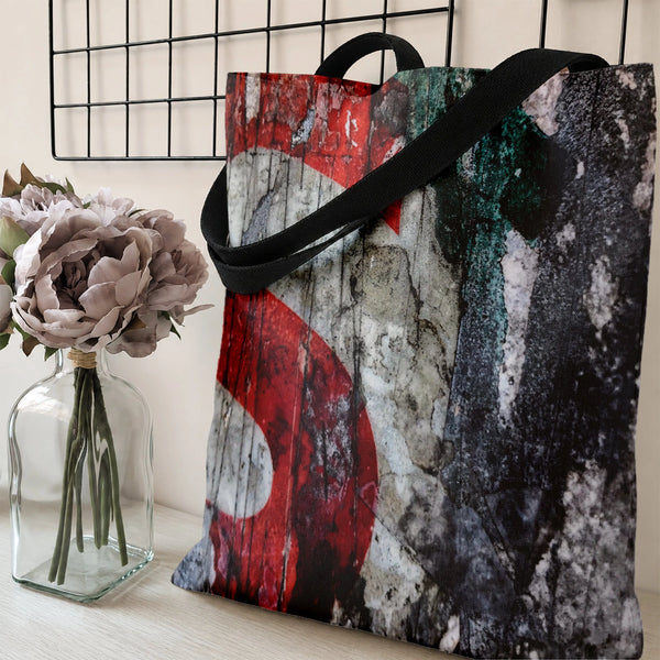 Urban Number 5 Tote Bag | Distressed Weathered Wall Typography Art | Premium Composite Twill Fabric | Unique Gift for Street 