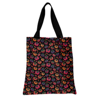 Heirloom Tomato Tote Bag | Colorful Botanical Vegetable Pattern on Black | Premium Twill Fabric | Unique Gift for Gardeners and Foodies