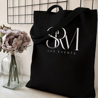 Monogram Tote Bag | Elegant SM Lux Events Logo Design | Premium Composite Twill Fabric | Gift for Event Planners