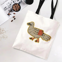 Turkey Tote Bag | Cute Folk Art Bird Illustration | Premium Twill Diamond-Grid Texture | Unique Gift for Bird Lover