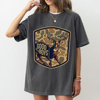 Good Ole Boys Outdoors T-Shirt, Buck Deer Camo Graphic T-Shirt, Country Lifestyle Apparel, Rustic Nature Design T-Shirt
