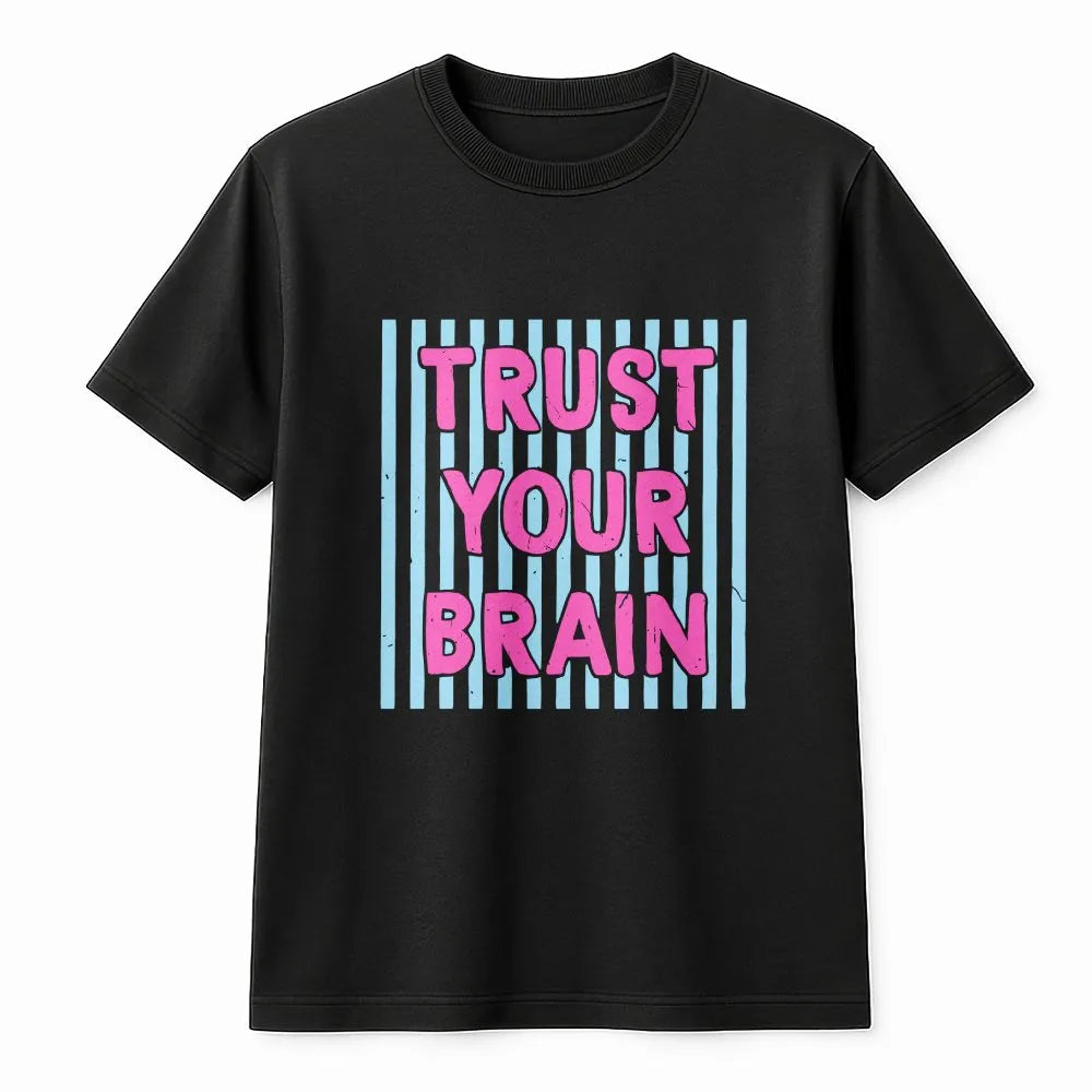 Teacher Testing Day Shirt | Trust Your Brain Retro Graphic | Soft Cotton Tee | Matching State Testing Team Gift