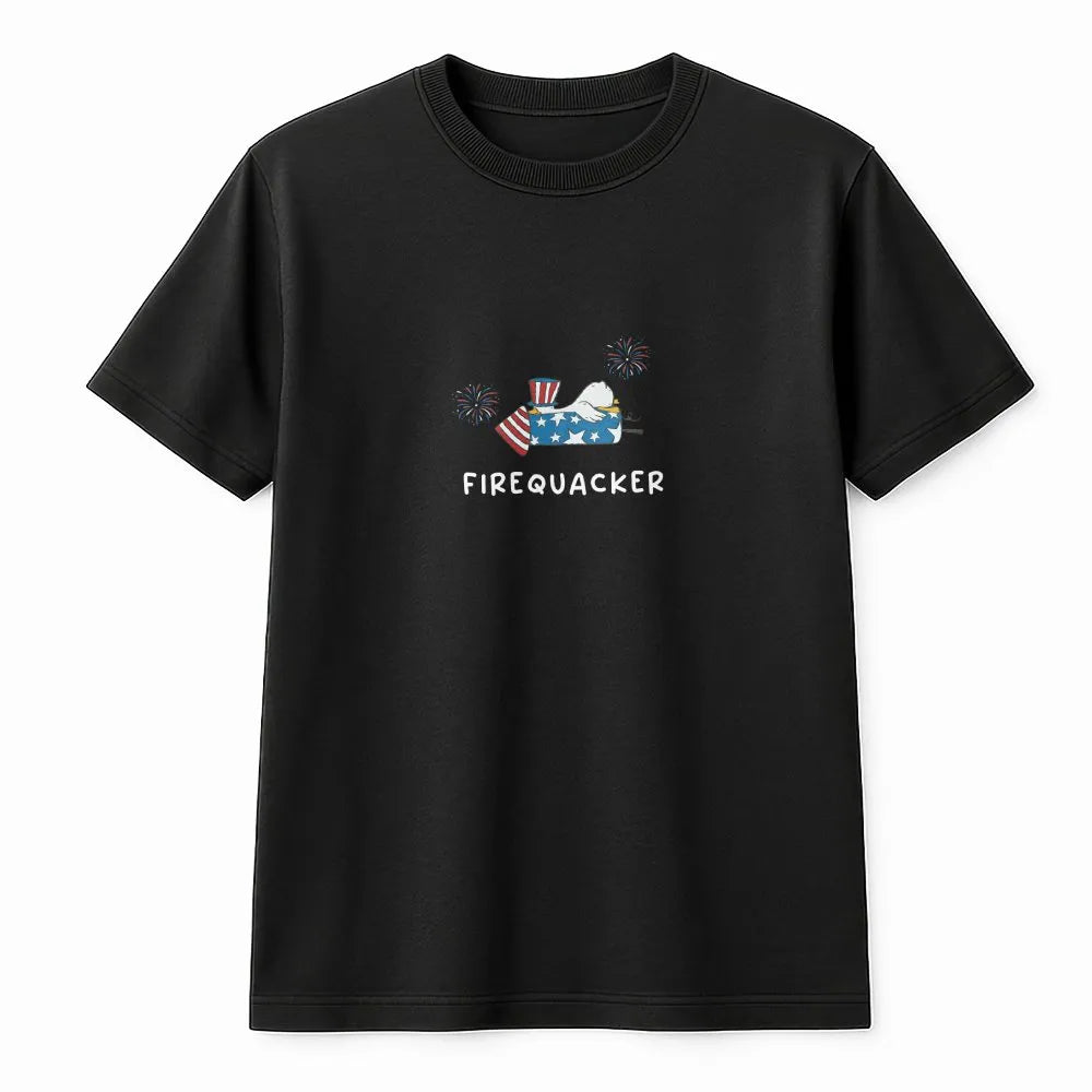 Firequacker Sweatshirt | Funny Patriotic Goose Graphic Crewneck | Soft Cotton Blend | 4th of July USA Holiday Gift