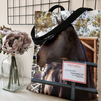 Thoroughbred Horse Tote Bag | Rustic Barn Pasture Photography Art | Premium Composite Twill Fabric | Gift for Horse Lover