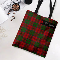 Clan Grant Tartan Tote Bag | Scottish Red Green Plaid Pattern Design | Premium Twill Fabric | Gift for Scottish Heritage Lover