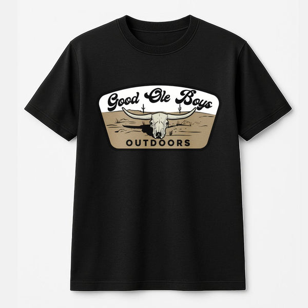 Good Ole Boys Outdoors T-Shirt Western Longhorn Skull Graphic,Perfect For Hunting,Country Lifestyle,And Outdoor Adven