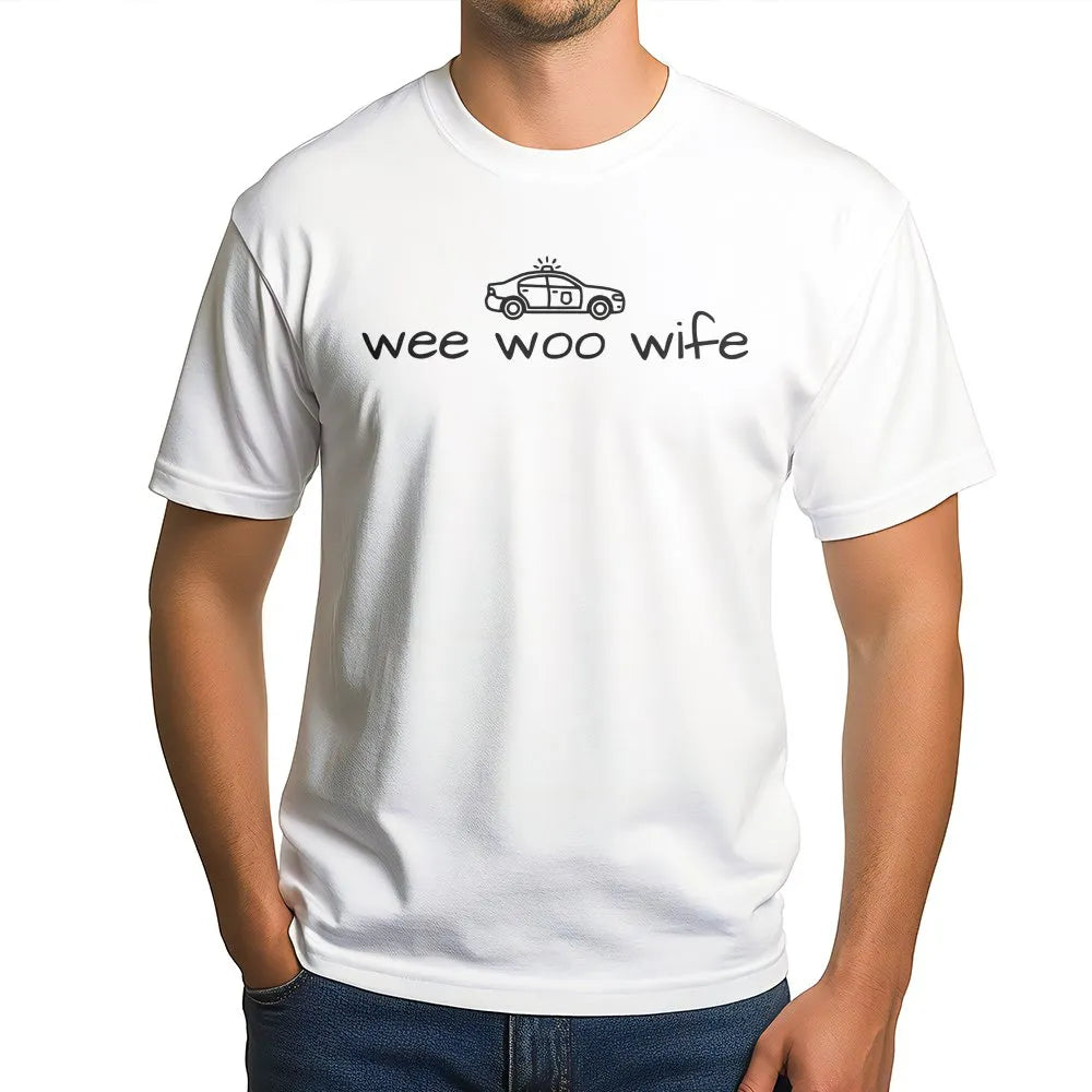 Funny Police Wife Sweatshirt | Wee Woo Wife Graphic | Cozy Cotton Blend | Law Enforcement Cop Wife Gift