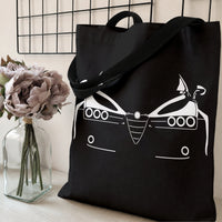 Bowling Tote Bag | Minimalist One-Line Bowlers Abstract Art | Premium Twill Fabric | Gift for Bowling Enthusiast