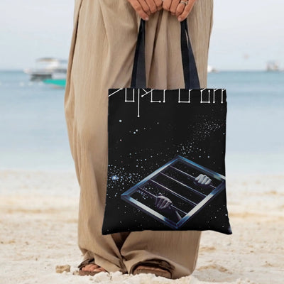 Space Prison Tote Bag | Surreal Hands Behind Bars in Cosmic Galaxy Art | Premium Twill Diamond-Grid Fabric | Unique Gift for Surrealism Art Lovers