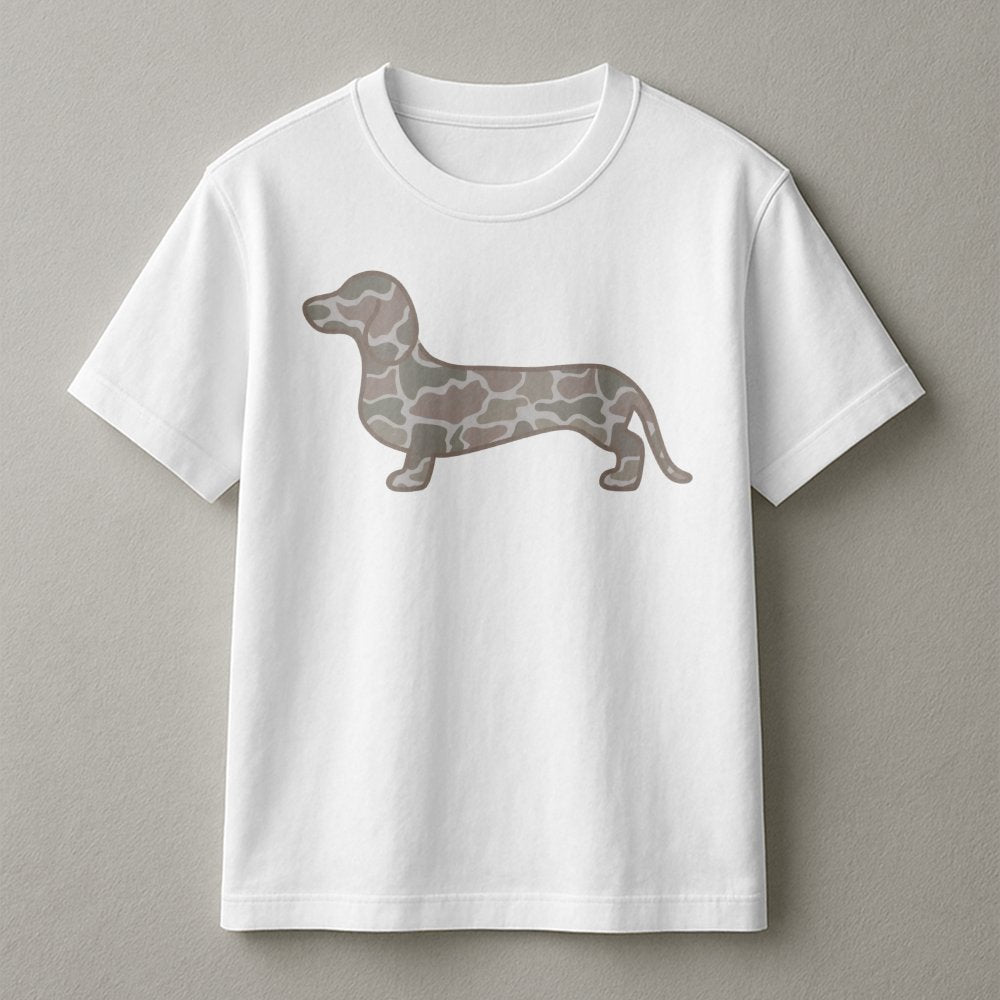 Dachshund Duck Camo T-Shirt,Duck Camo Wiener Dog,Duck Camo Doxie,Doxie Lover T-Shirt,Dachshund Mom Dad T-Shirt