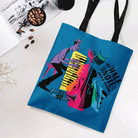 Jazz Music Tote Bag | Vintage Piano Player & Saxophone Art | Premium Twill Diamond-Grid Fabric | Gift for Music Lovers