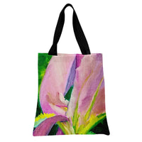 Calla Lily Tote Bag | Pink Floral Oil Painting Art Print | Premium Twill Diamond-Grid Texture | Aesthetic Gift for Flower Lovers