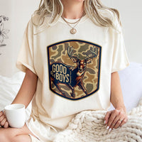 Good Ole Boys Outdoors T-Shirt, Buck Deer Camo Graphic T-Shirt, Country Lifestyle Apparel, Rustic Nature Design T-Shirt