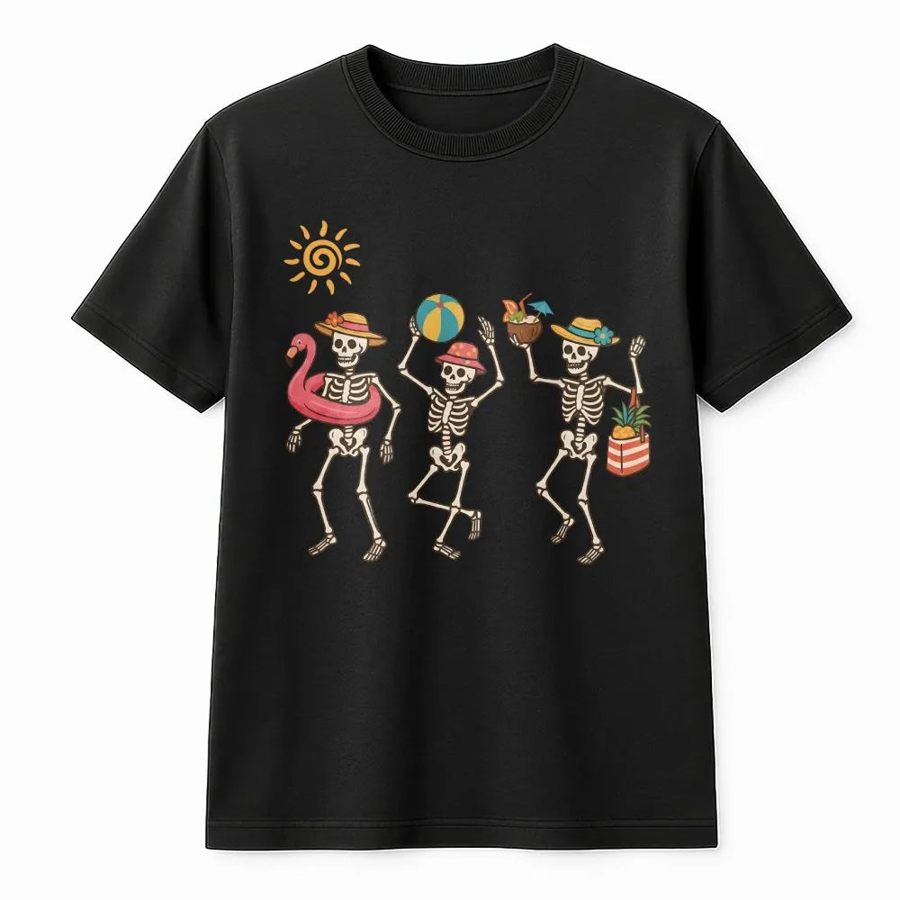Dancing Skeletons Sweatshirt | Funny Summer Beach Vacation Graphic | Ultra-Soft Crewneck | Unique Beach Lover Gift