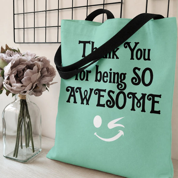 Thank You Tote Bag | Funny Appreciation Message Typography | Premium Composite Twill Fabric | Gift for Teachers and Coworkers