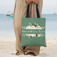 Watercolor Peony Floral Tote Bag | Soft Blush Rose Bouquet on Sage Green | Premium Twill Diamond-Grid Texture | Aesthetic Gift for Her