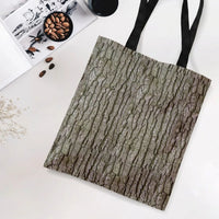Tree Bark Tote Bag | Realistic Oak Bark Texture Nature Print | Premium Composite Twill Fabric | Unique Gift for Nature Lovers