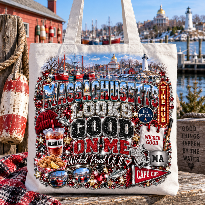 Massachusetts Looks Good On Me Tote Bag