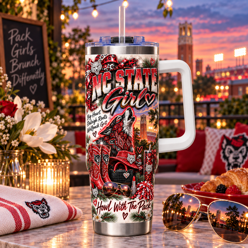 NC State Girl 40oz Tumbler